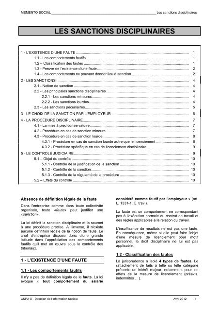 les sanctions disciplinaires - CNPA formation des conducteurs