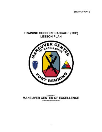 TSP lesson plan explain - Fort Benning