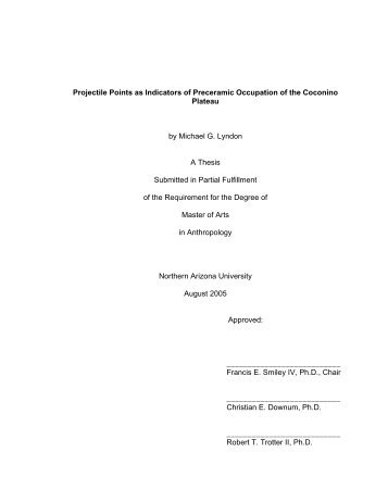 Projectile Points as Indicators of Preceramic Occupation of the ...