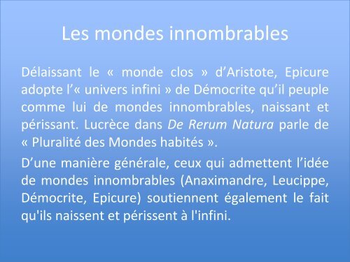 la pluralité des mondes - Université de Poitiers