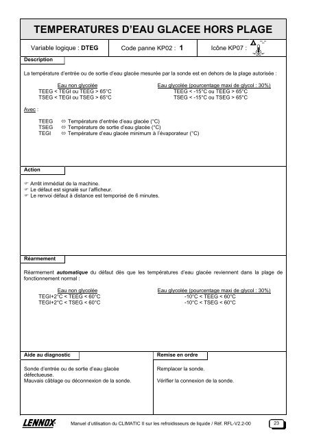 console graphique kp07 - Lennox