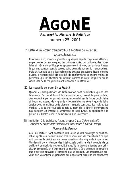 Agone n° 25 - pdf - Atheles