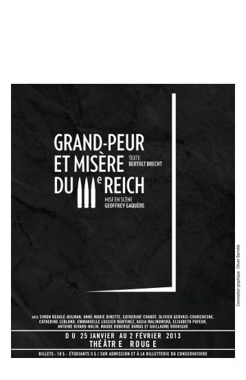 GRAND-PEUR ET MISÈRE DU IIIe REICH - Conservatoire de ...