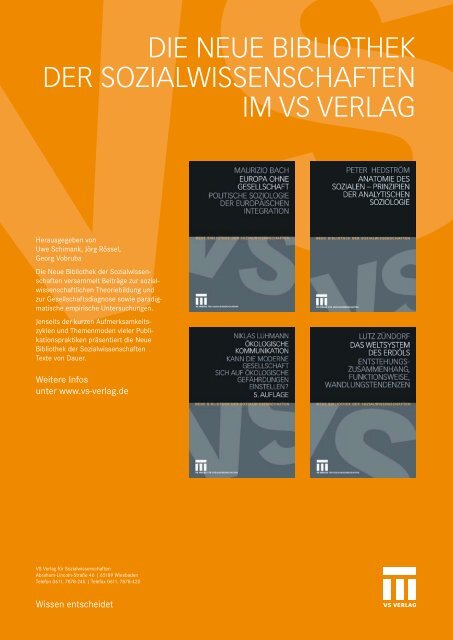 Oktober bis Dezember 2008 - VS Verlag