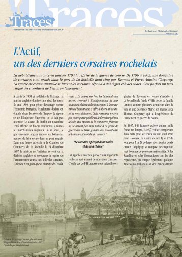 L'Actif, un des derniers corsaires rochelais - (CCI) de La Rochelle