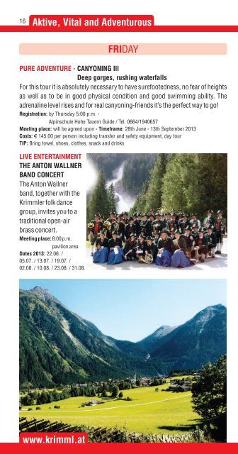 Summerprogram Nationalpark Hohe Tauern as PDF - Zillertal Arena