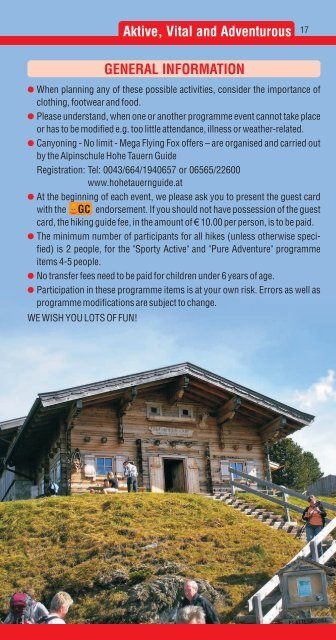 Summerprogram Nationalpark Hohe Tauern as PDF - Zillertal Arena