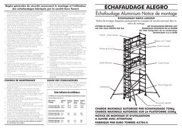 ÉCHAFAUDAGE ALEGRO - Kiloutou