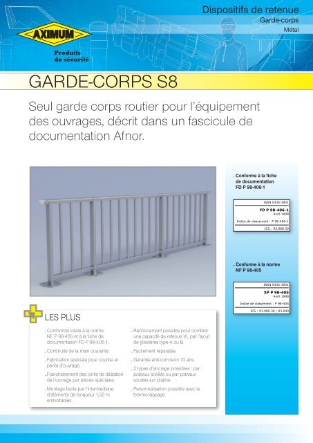 GARDE-CORPS S8 - Aximum Produits de sécurité