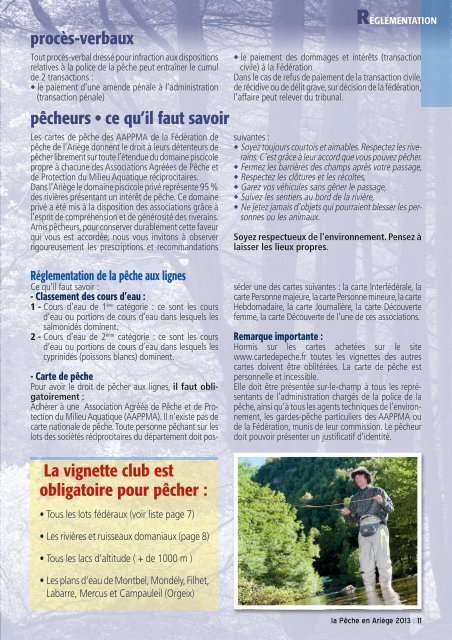 guide de pêche 2013 - Fédération de Pêche de l'Ariège