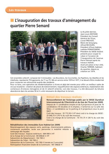 VIVRE A SERQUIGNY - Bulletin Municipal Janvier 2012