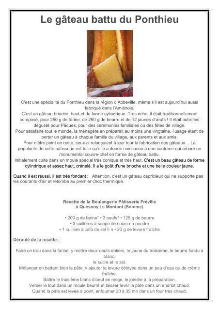 Specialites Picarde Tracy Le Mont