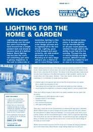 LIGHTING FOR THE HOME & GARDEN - Wickes