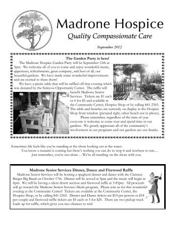 September 2012 The Garden Party is here ... - Madrone Hospice