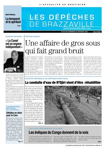 Les Dépêches de Brazzaville du Vendredi 20 Février