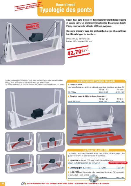 Banc d'essai Typologie des ponts