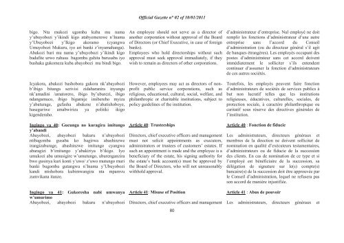 Official Gazette n° 02 of 10/01/2011 44 AMABWIRIZA ... - e-tegeko