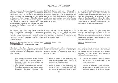 Official Gazette n° 02 of 10/01/2011 44 AMABWIRIZA ... - e-tegeko