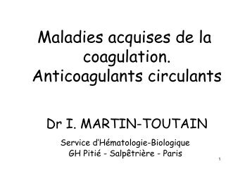 dia maladies acquises coagulation - Association pour l´étude des ...