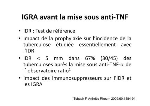 Tests IGRA en pratique quotidienne - 19 Mars 2013 - Fondation ...