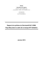 Rapport de synthèse du Delvotest® BLF (DSM ... - NF VALIDATION