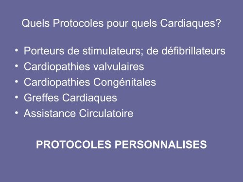 EPREUVES D' EFFORT INDICATIONS - PROTOCOLES