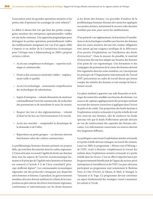 Les ressources minérales et le développement de l'Afrique Rapport ...