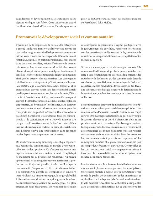 Les ressources minérales et le développement de l'Afrique Rapport ...