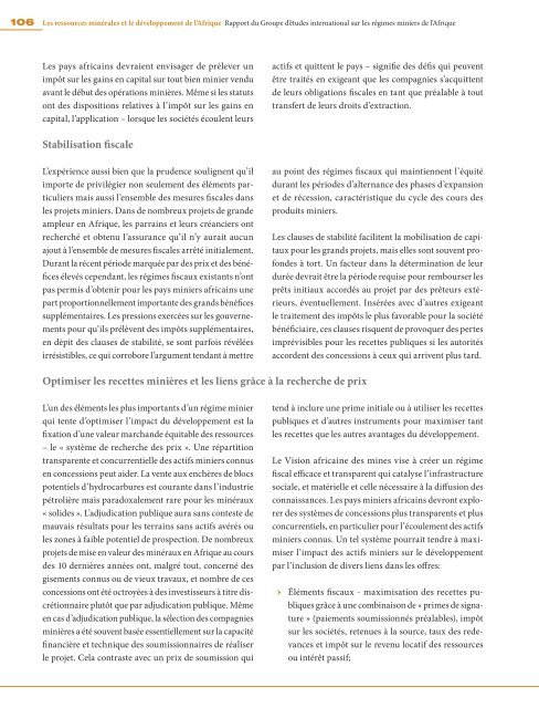 Les ressources minérales et le développement de l'Afrique Rapport ...