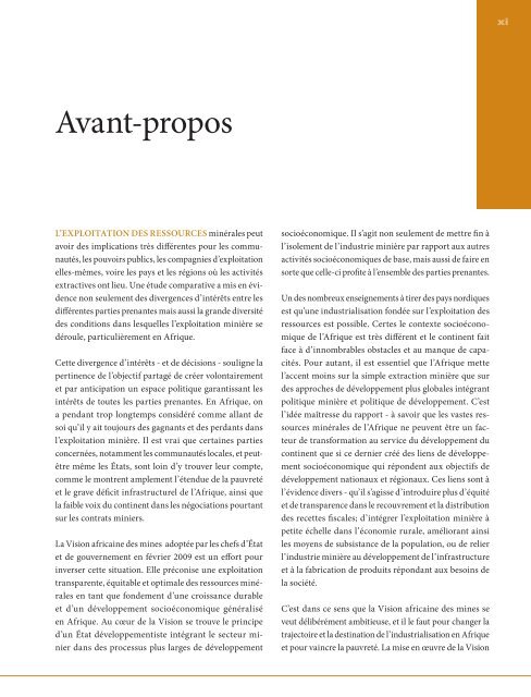 Les ressources minérales et le développement de l'Afrique Rapport ...