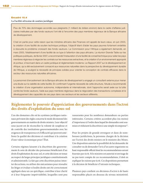 Les ressources minérales et le développement de l'Afrique Rapport ...