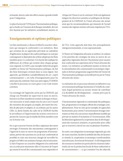 Les ressources minérales et le développement de l'Afrique Rapport ...