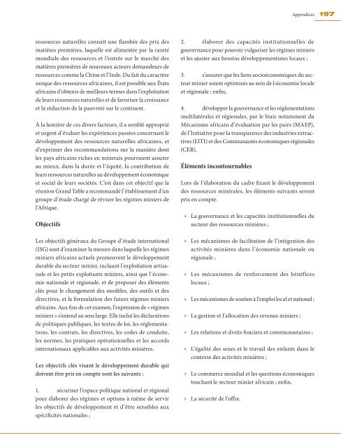 Les ressources minérales et le développement de l'Afrique Rapport ...