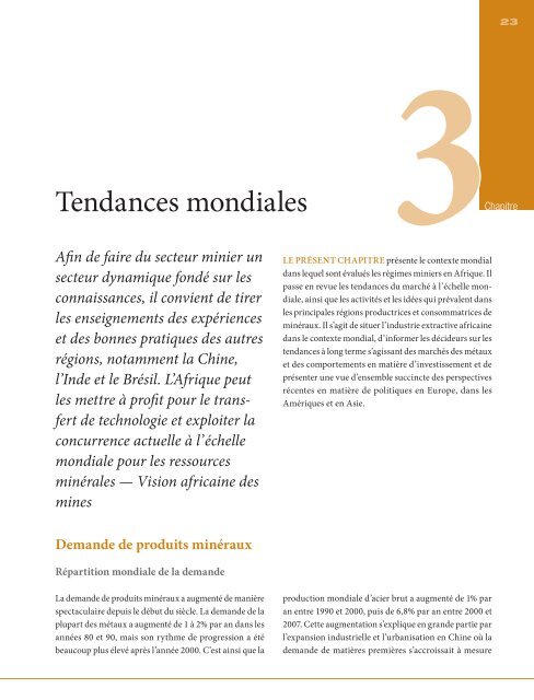 Les ressources minérales et le développement de l'Afrique Rapport ...