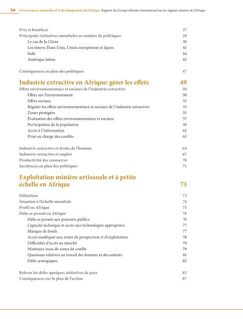 Les ressources minérales et le développement de l'Afrique Rapport ...