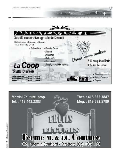 Bulletin annuel 2009 - Association des Riverains du Lac Aylmer