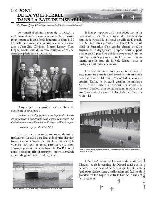 Bulletin annuel 2009 - Association des Riverains du Lac Aylmer