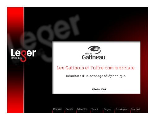 Résultats du sondage téléphonique 2009 - Ville de Gatineau