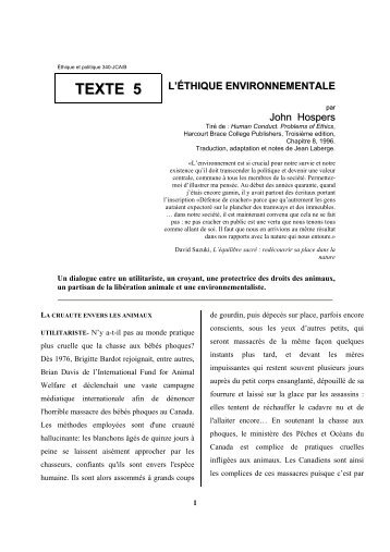 Texte 5 Éthique environnementale