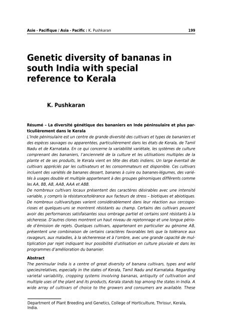 Bananas and Food Security - Bioversity International