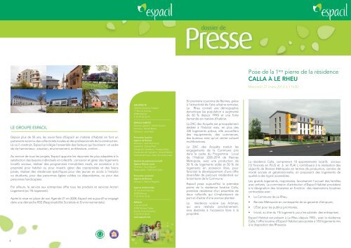 CALLA À LE RHEU - QSN - Espacil : Qui sommes nous? - Espacil