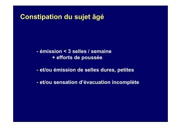 Gériatrie constipation-incontinence