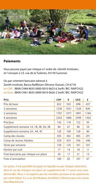 La brochure du camp 2013 (pdf) - Zenith Institute