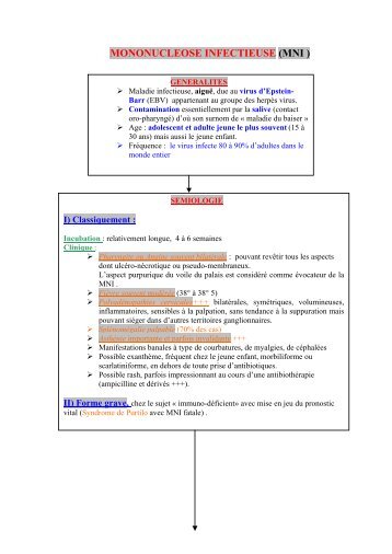 MONONUCLEOSE INFECTIEUSE (MNI ) - MedQual