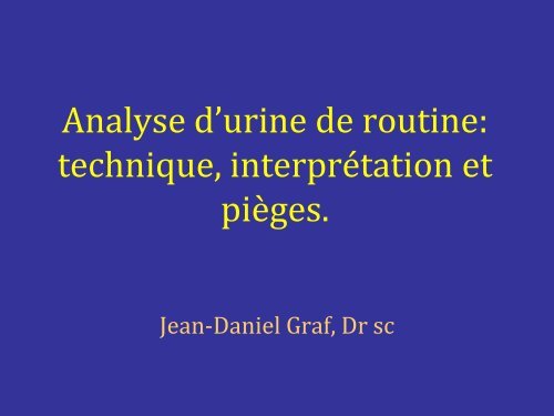 Analyses d'urines