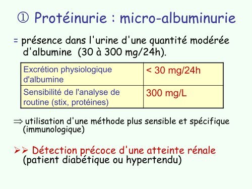 Analyses d'urines