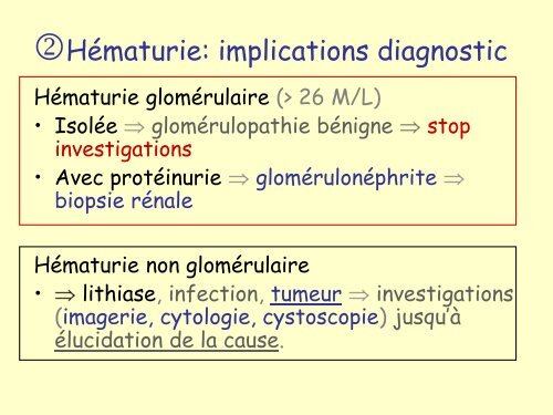 Analyses d'urines