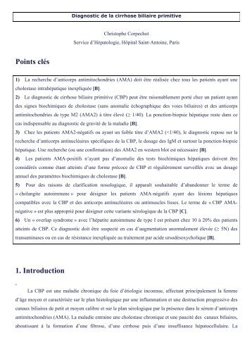 Diagnostic de la cirrhose biliaire primitive - Afef