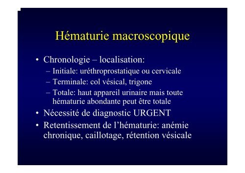 CAT devant une hématurie - Service d'Urologie CHU Henri Mondor