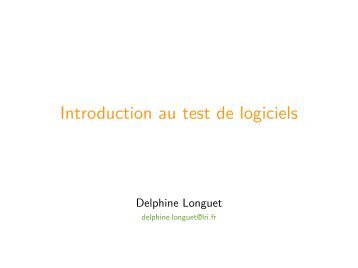 Introduction au test de logiciels - LRI